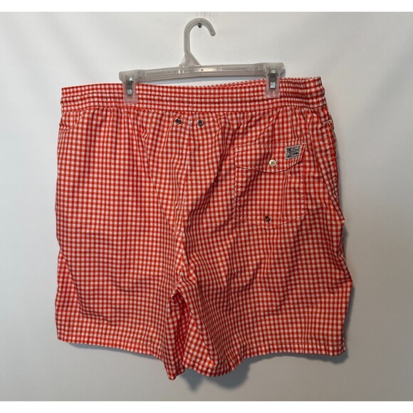 Polo Ralph Lauren Swim Trunks Mens 2XB Big Orange Gingham Beach Surf Shorts - Picture 6 of 13